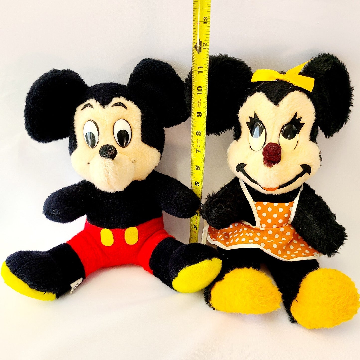 Vintage Mickey & Minnie Mouse Plush Set Walt Disney Prod. Plush California Toy