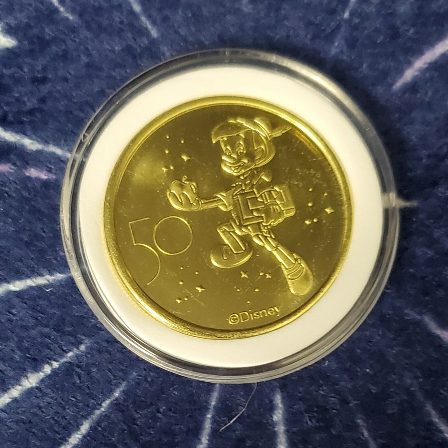*Pinocchio* Walt Disney World Park 50th Anniversary Commemorative Coin in case