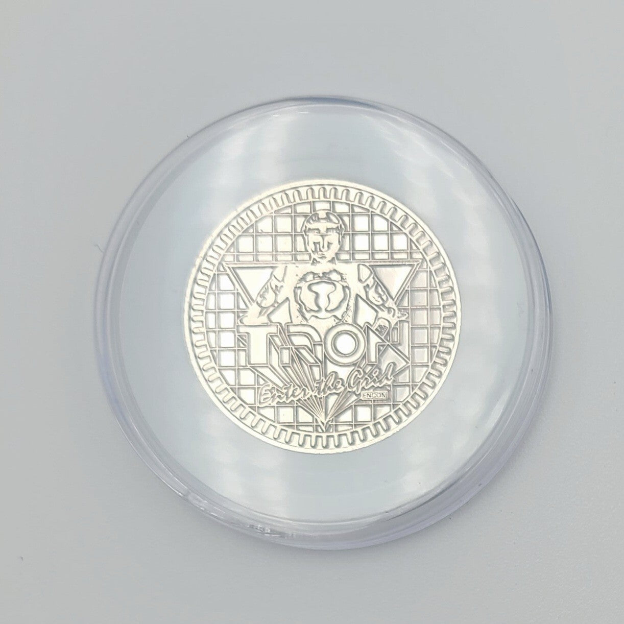 Tron Enter The Grid Coin Disney Park Flynns Arcade Silver Color Metal Medallion