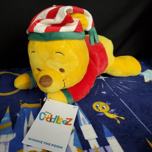 2022 Disney Parks Holiday Christmas Cuddleez Winnie The Pooh 13” Plush New