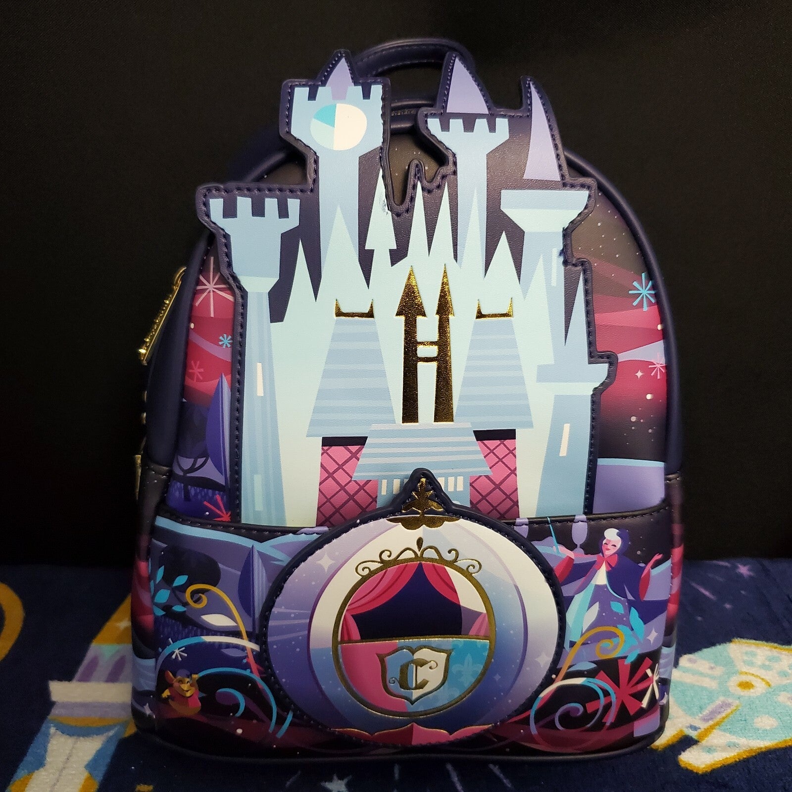 NEW Disney Loungefly Cinderella Castle Crossbody Bag Purse & Mini Backpack Set