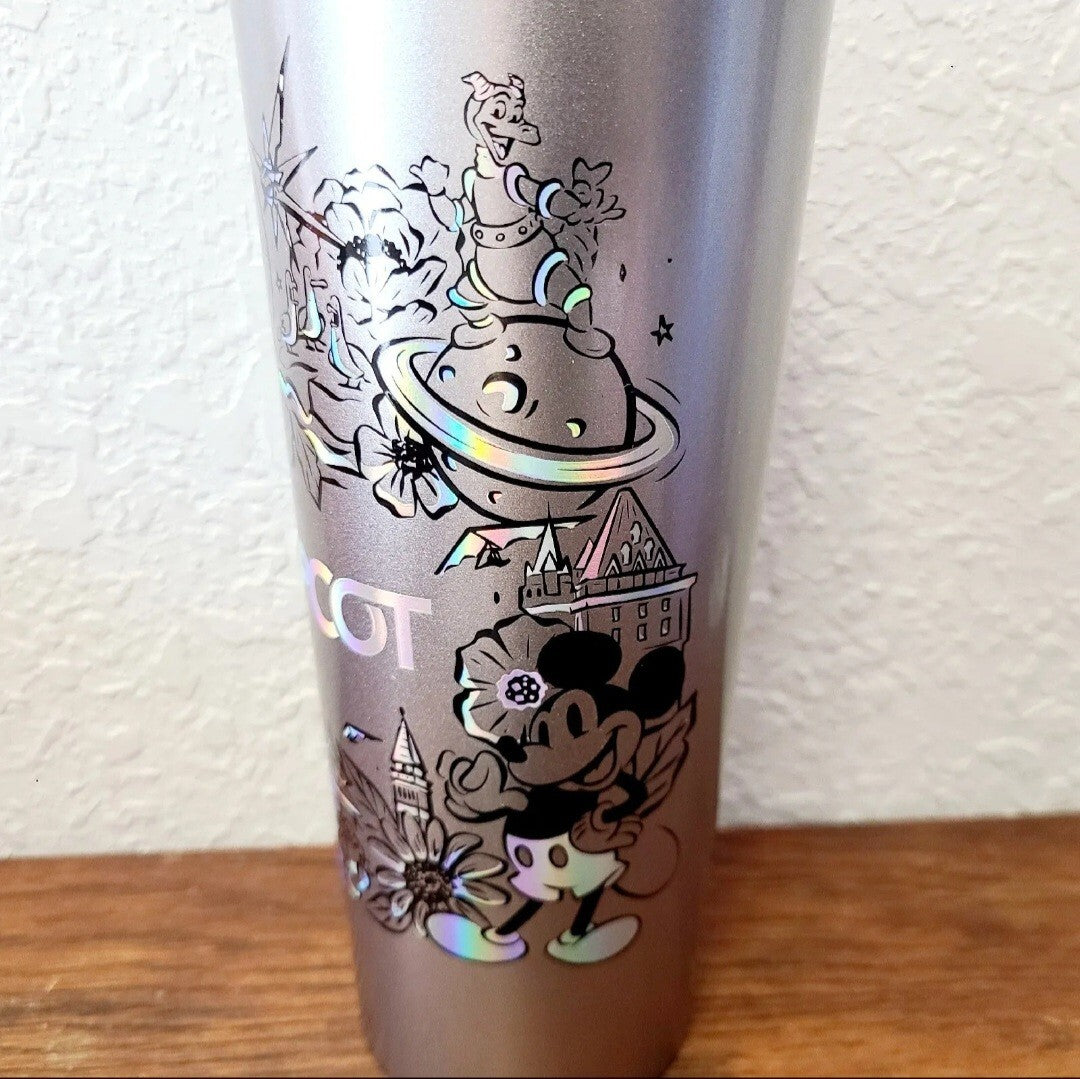 Walt Disney World 4 Park Starbucks Tumbler Magic Kingdom EPCOT Hollywood Animal