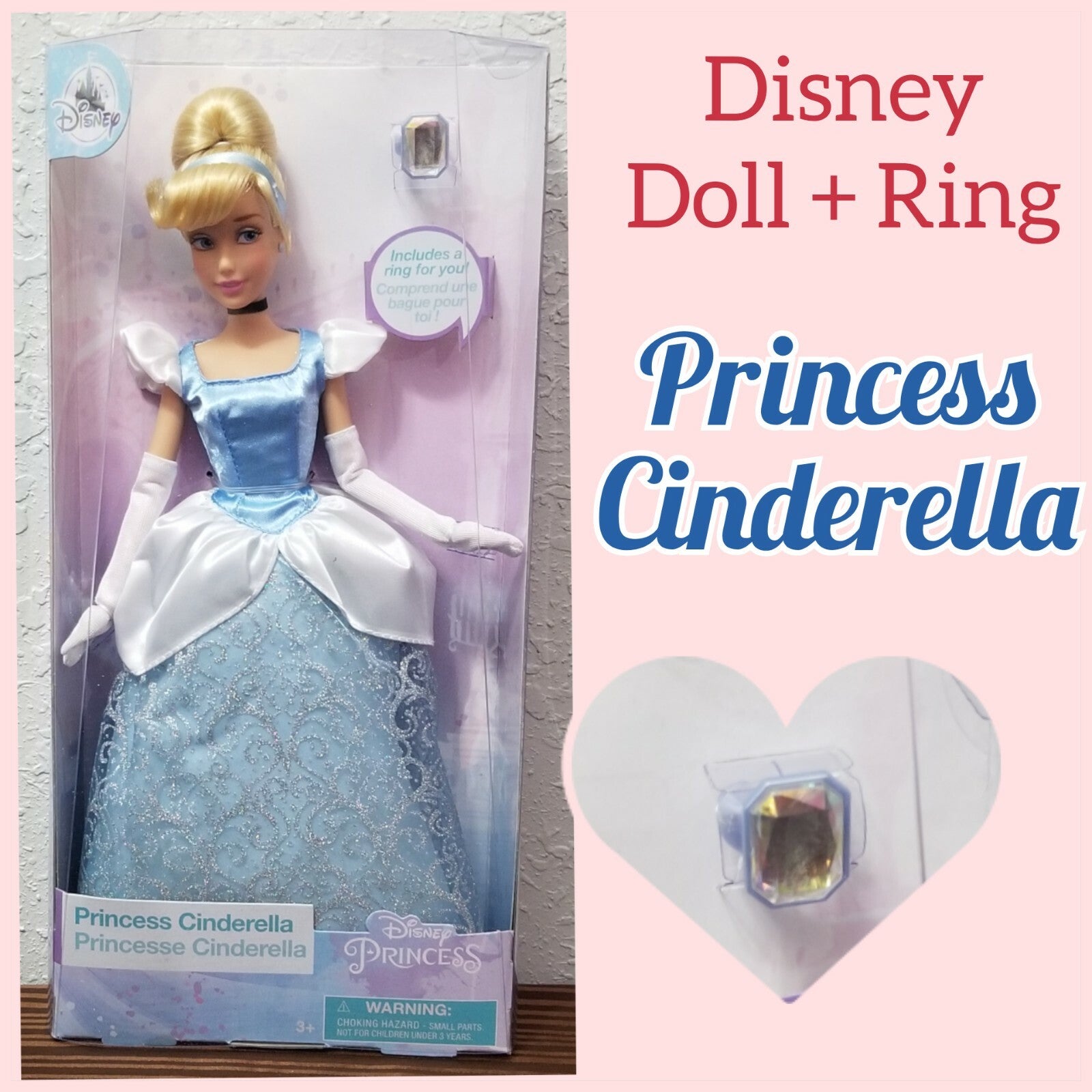 Disney Parks Princess Cinderella Classic 11.5" Dolls With Rings