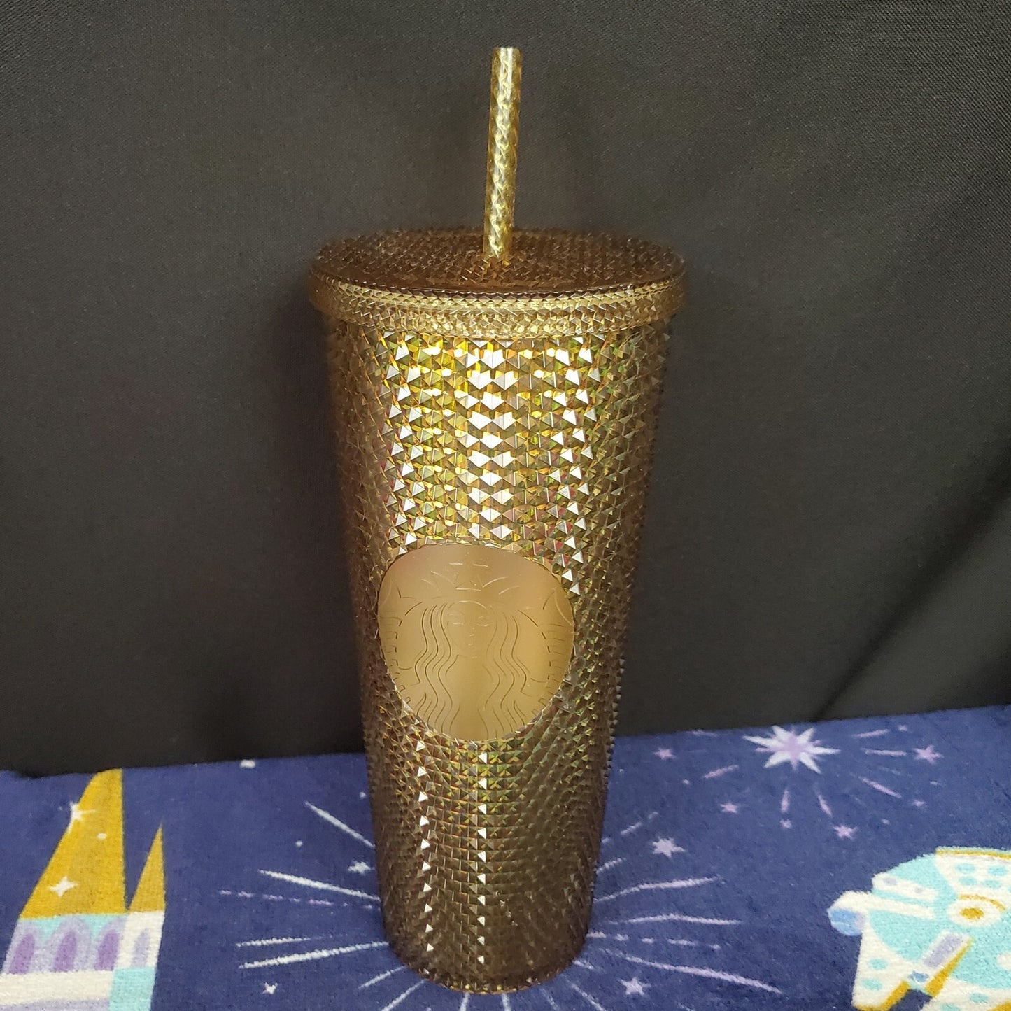 NEW Walt Disney World Parks 50th Anniversary Studded Gold Starbucks Tumbler Cup