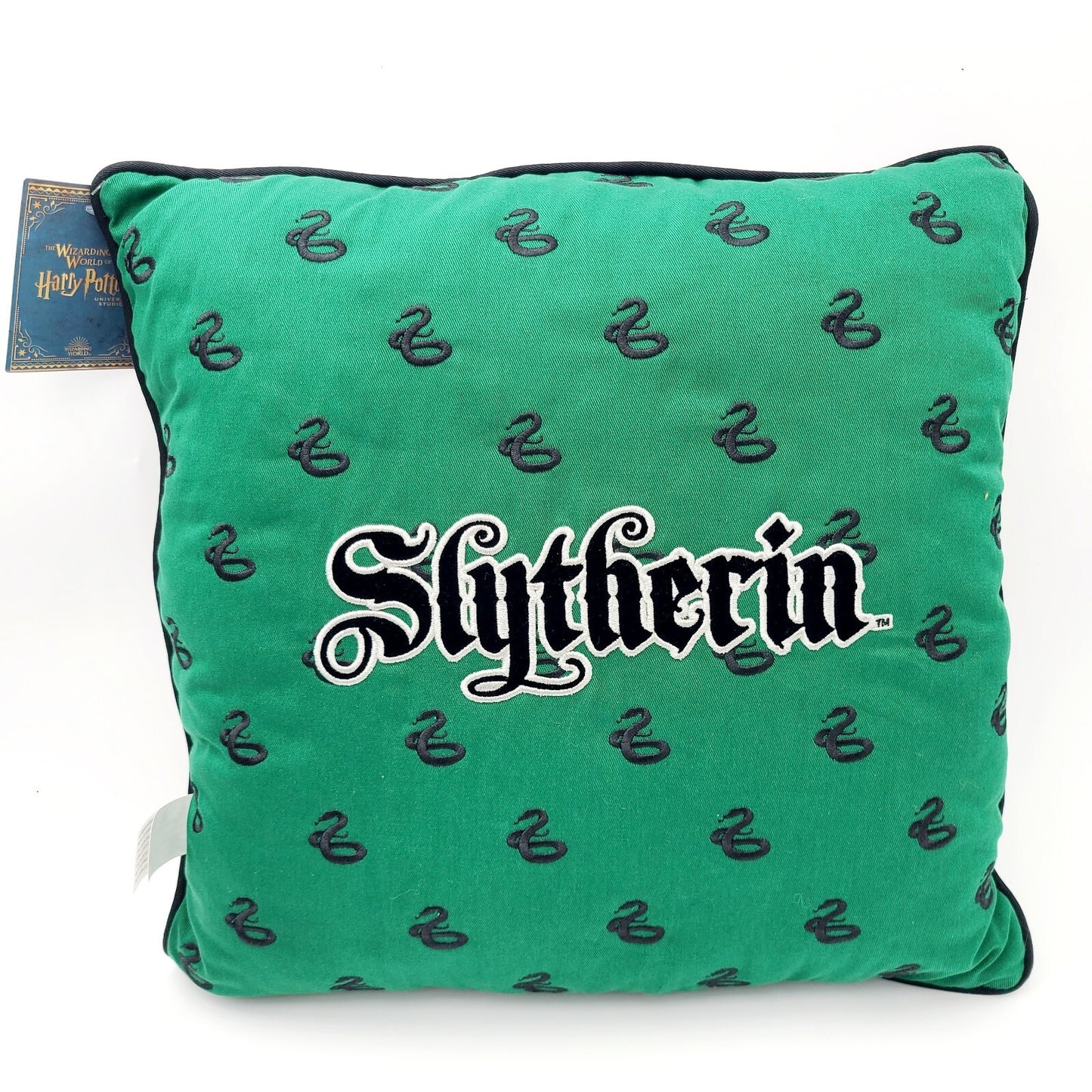 NEW Harry Potter Slytherin Pillow Universal Studios Wizarding World 16" x 16