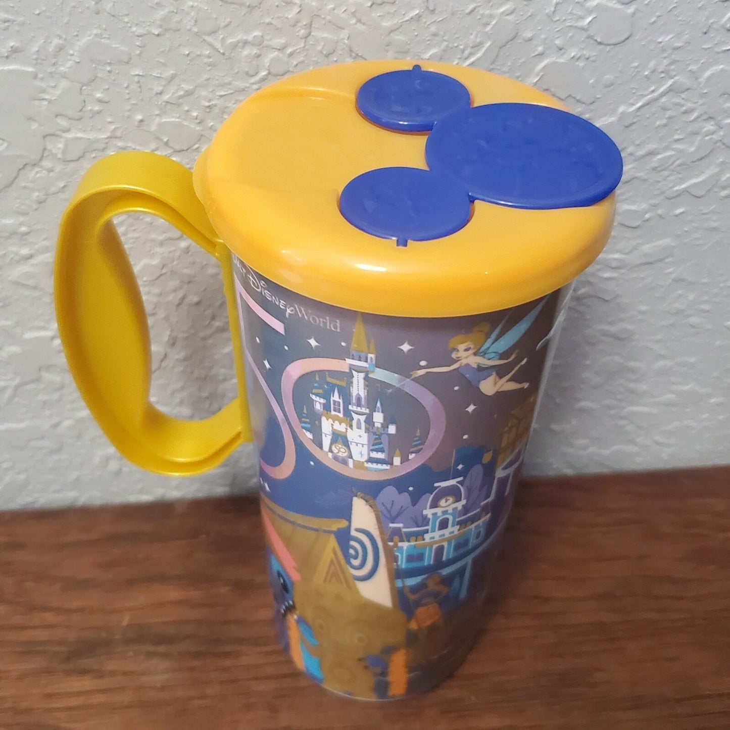 Disney Parks WDW 50th Anniversary Resort Refillable Mug Gold Lid Mickey Stitch