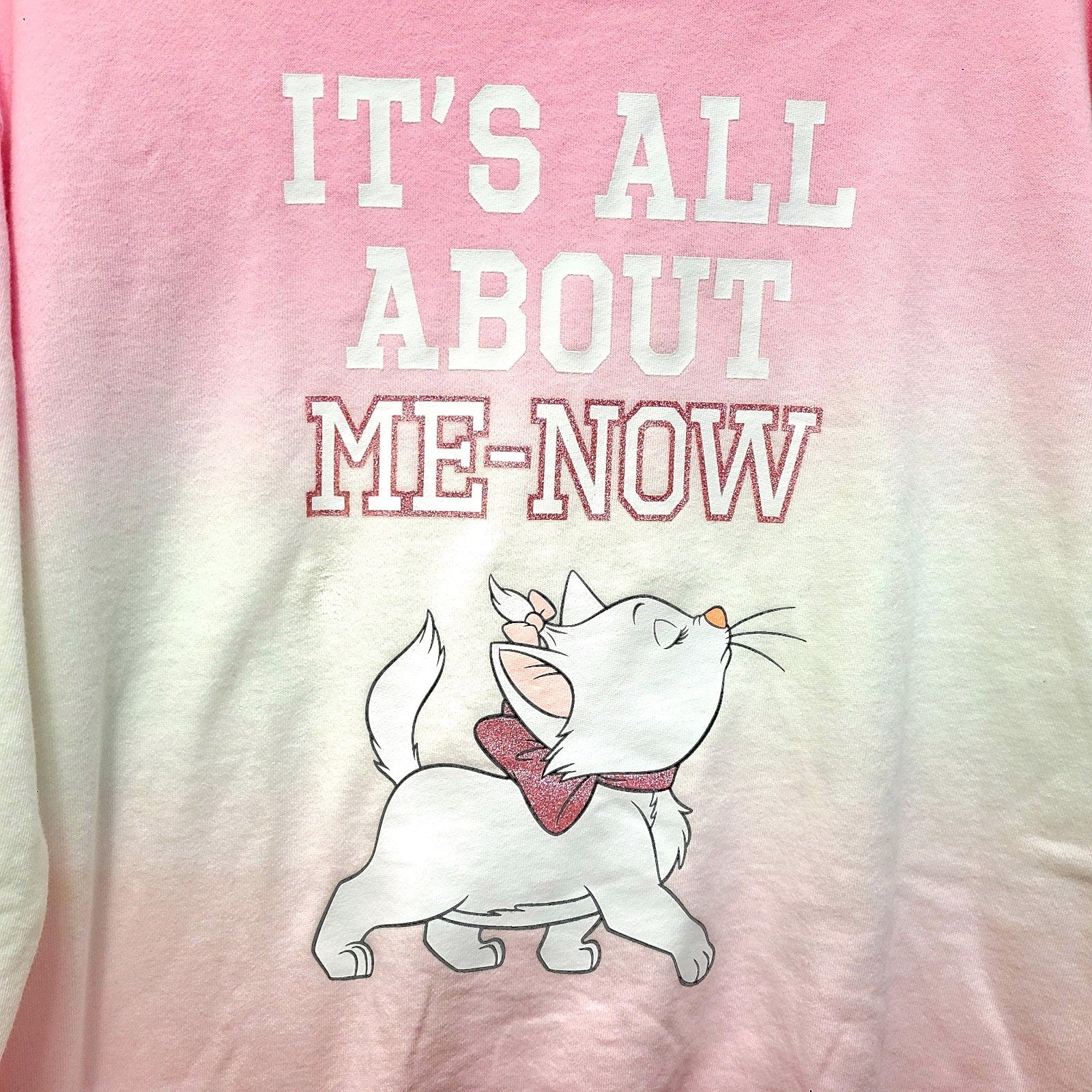 MEDIUM Disney Parks The Aristocats Marie Pink Sweatshirt ITS ALL ABOUT ME-NOW