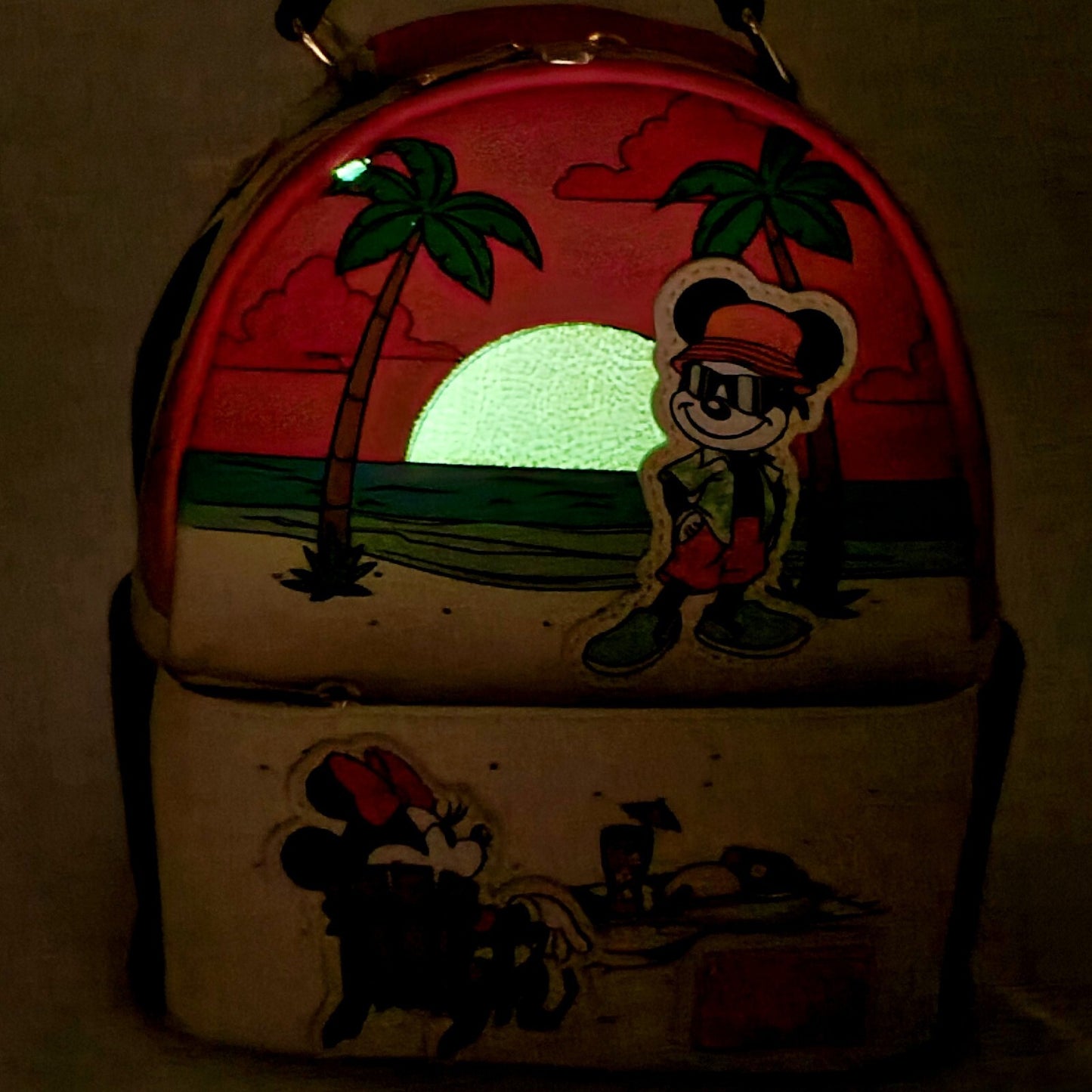 GLOWS 2024 Disney Park Mickey Minnie Summer At The Beach Loungefly Mini Backpack