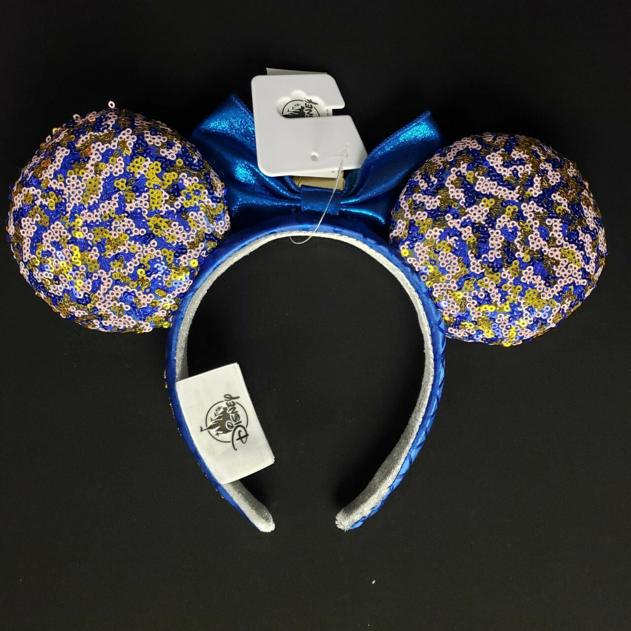 2021 Disney Parks WDW Annual Passholder Blue Sequined Minnie Mouse Bow Ears NEW