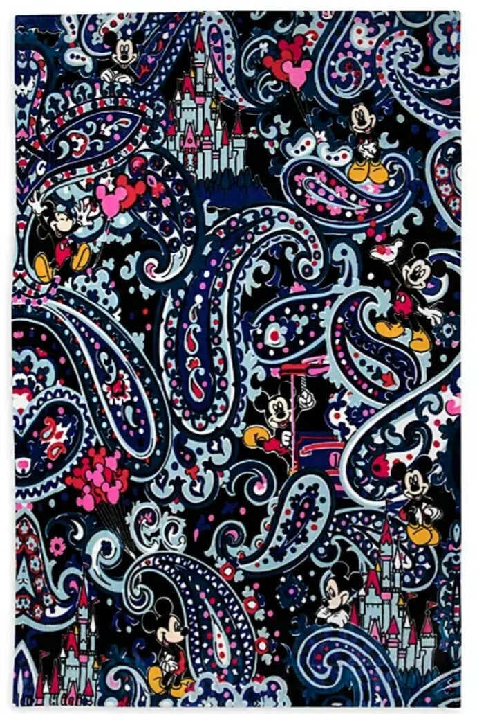 Disney Parks Vera Bradley Whimsical Paisley Throw Blanket Mickey Mouse