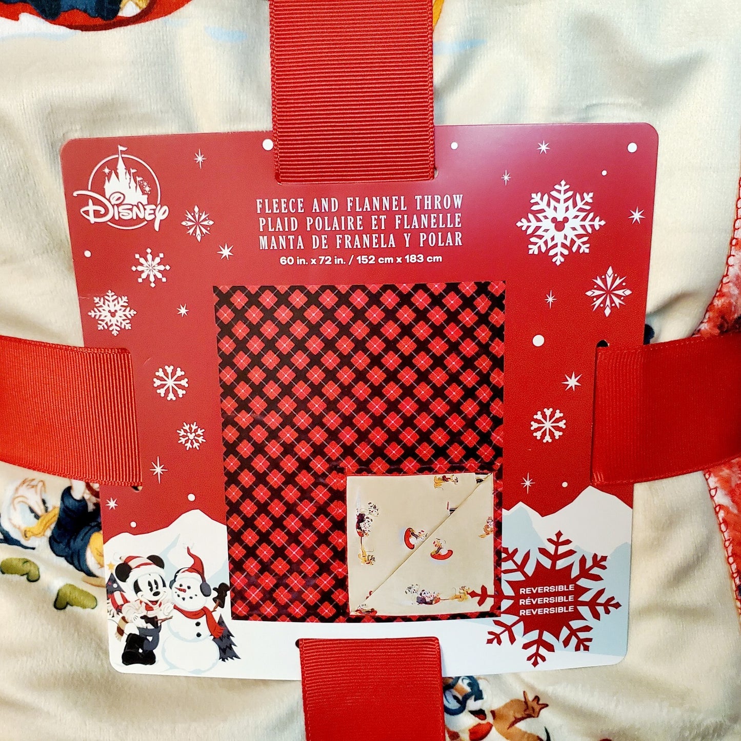 2021 Disney Parks Mickey Mouse Christmas Holiday Fleece Flannel Blanket Throw