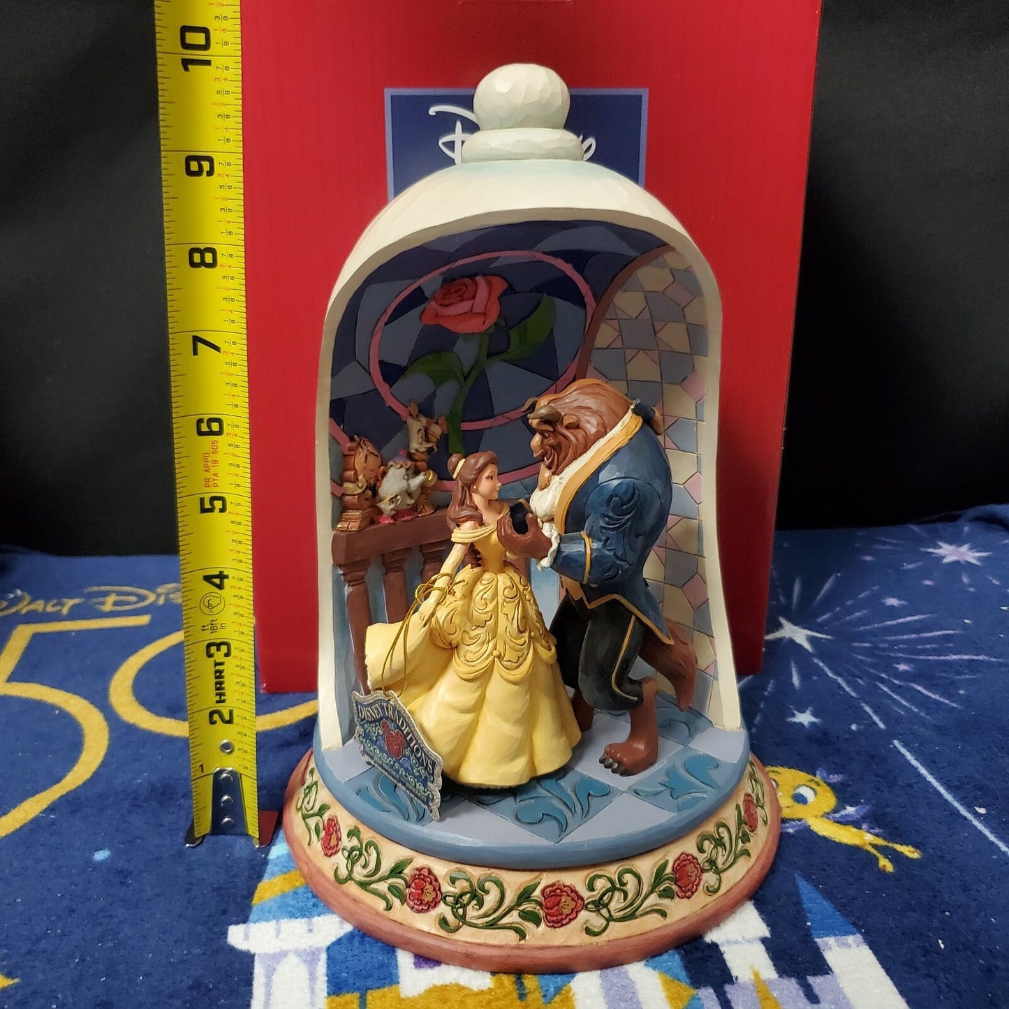 Disney Park Jim Shore 2021 Beauty & Beast 30th Belle Rose Dome Figurine 6008995