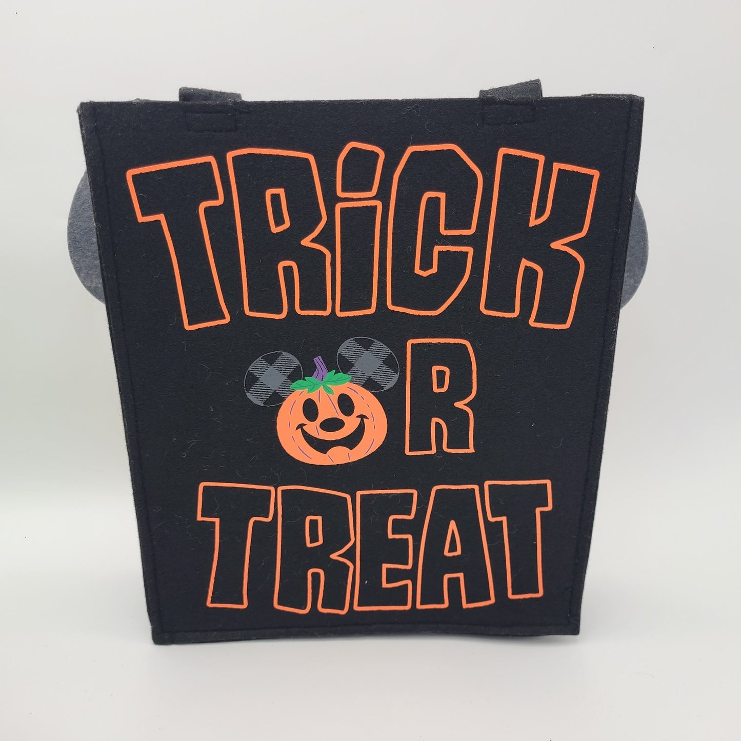 Disney Parks Mickey Jack-o'-Lantern Pumpkin π Felt Light-Up Halloween Candy Bag