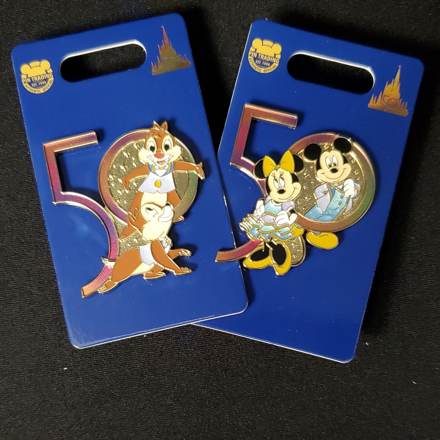 *2 Pin Set* 2021 Walt Disney World WDW 50th Anniversary Mickey Minnie Chip Dale