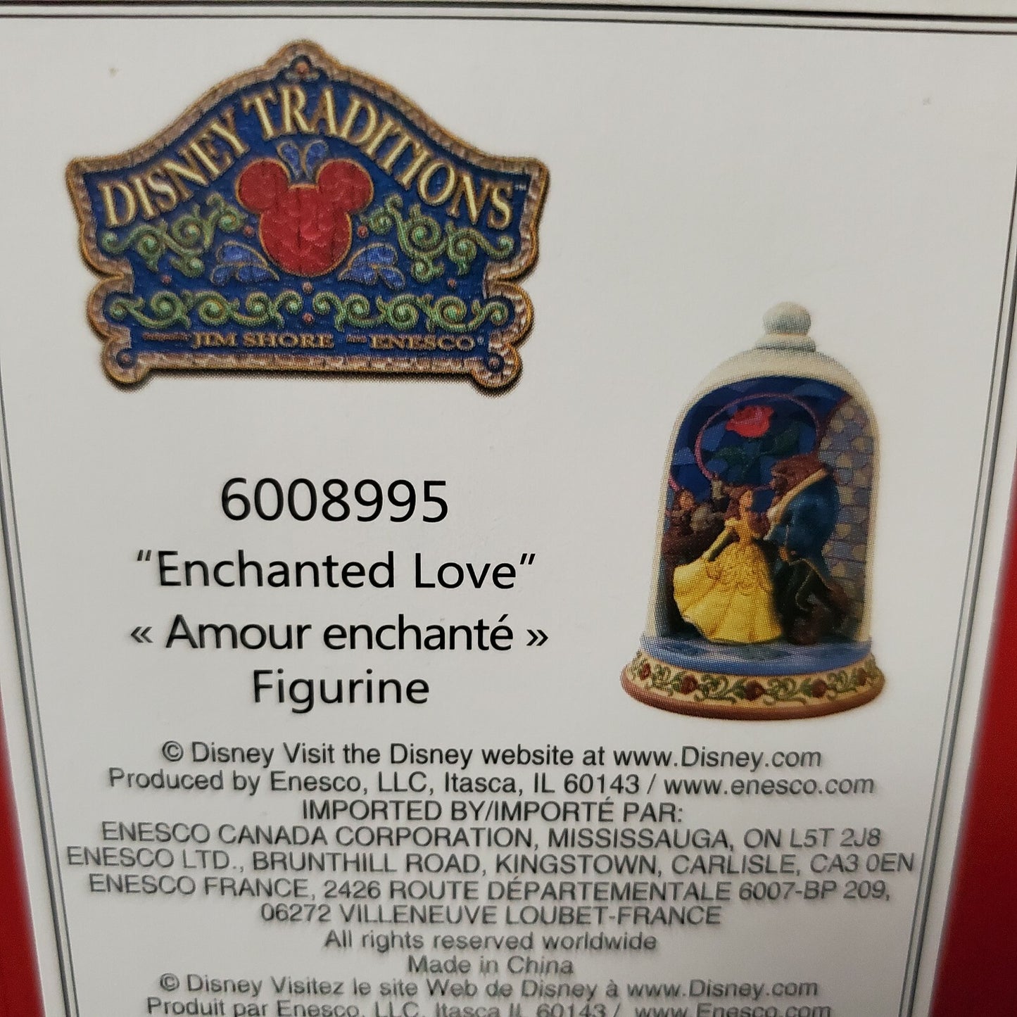 Disney Park Jim Shore 2021 Beauty & Beast 30th Belle Rose Dome Figurine 6008995