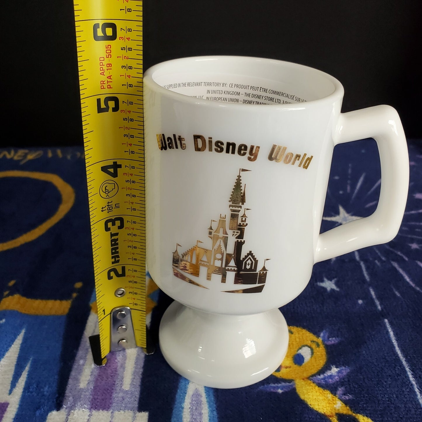 Walt Disney World Parks WDW 50th Cinderella Castle Vault Footed White Gold Mug