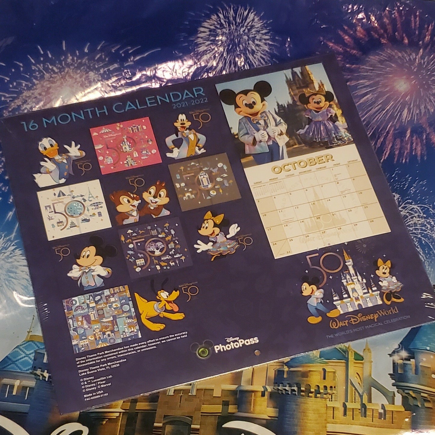 2021-22 Walt Disney World WDW 50th Most Magical Celebration Calendar 16 Month