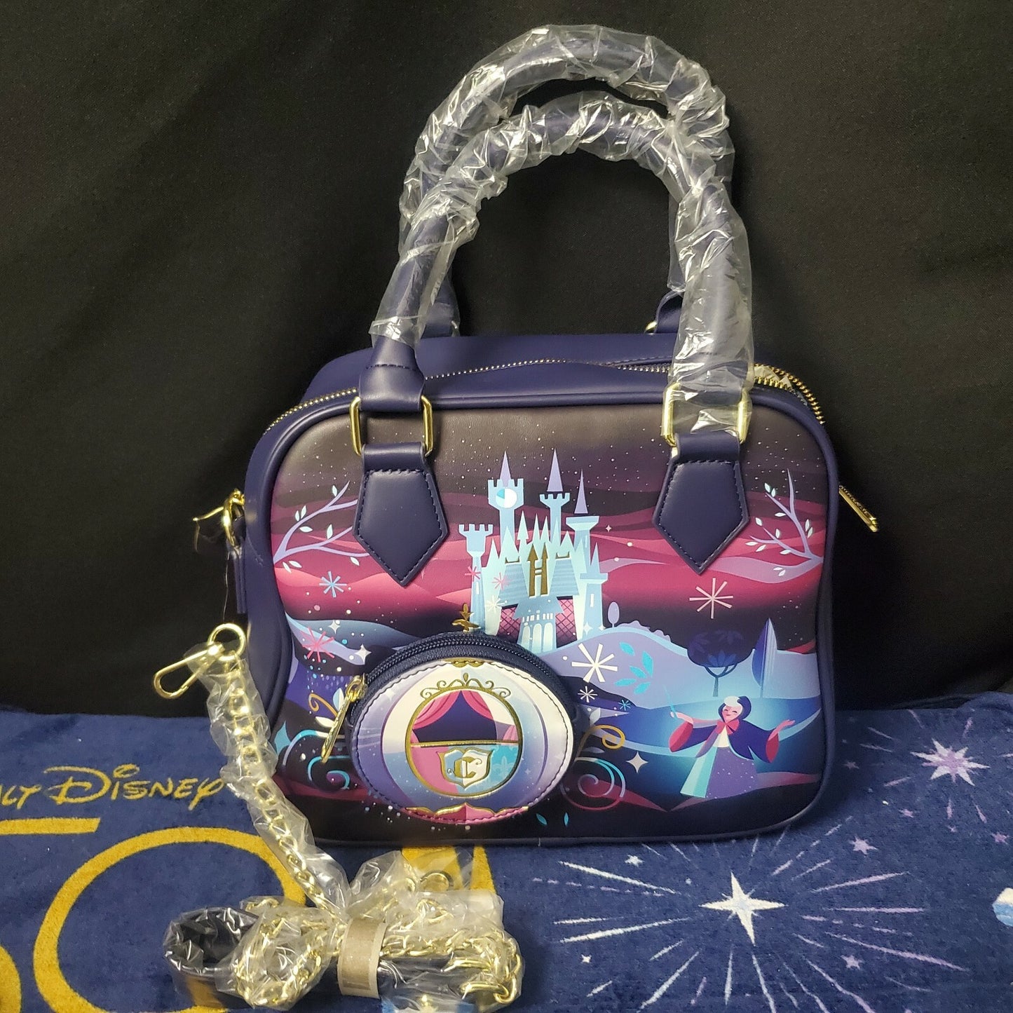 NEW Disney Loungefly Cinderella Castle Crossbody Bag Purse & Mini Backpack Set