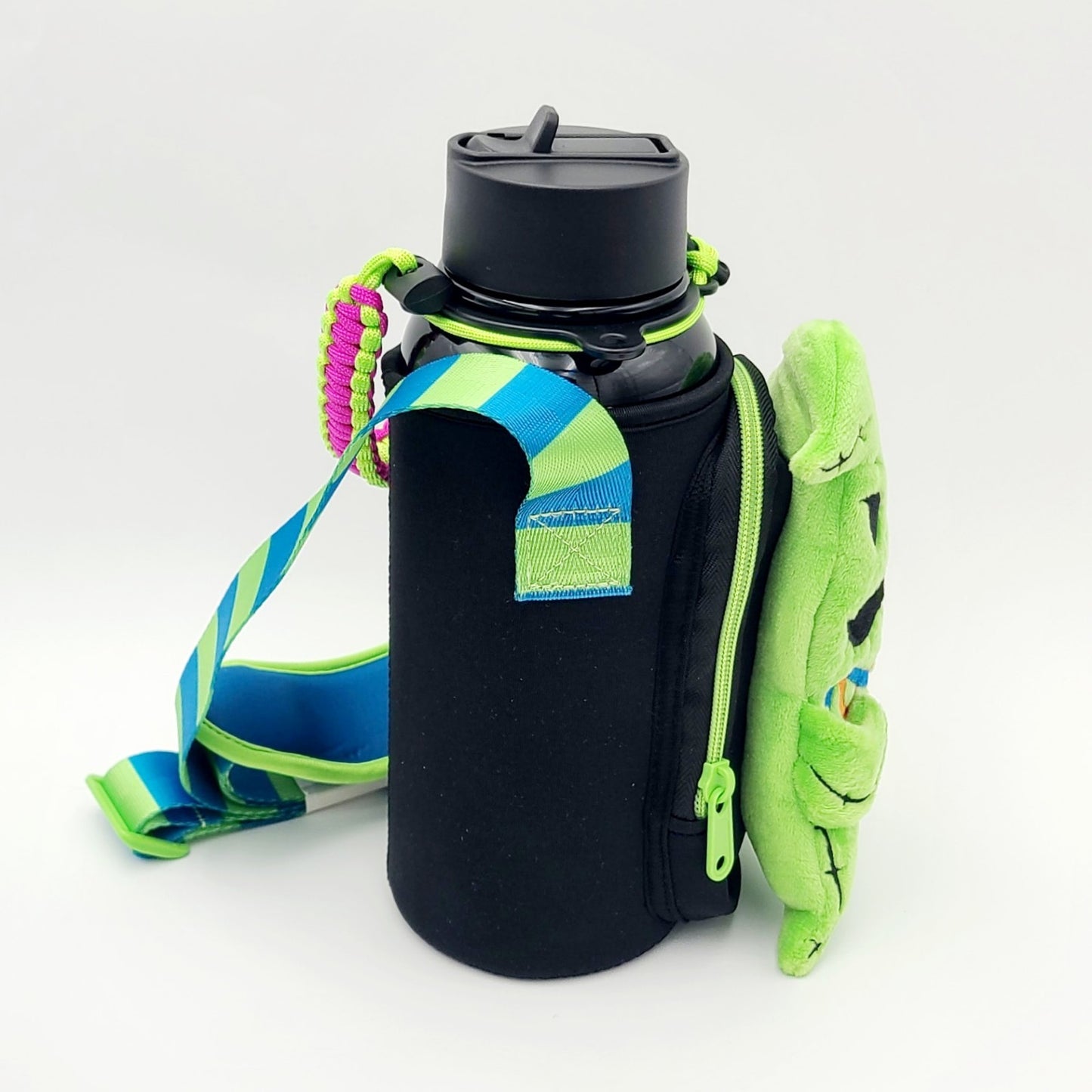 Disney Park Oogie Boogie Water Bottle & Drink Carrier Holder Crossbody Strap NBC