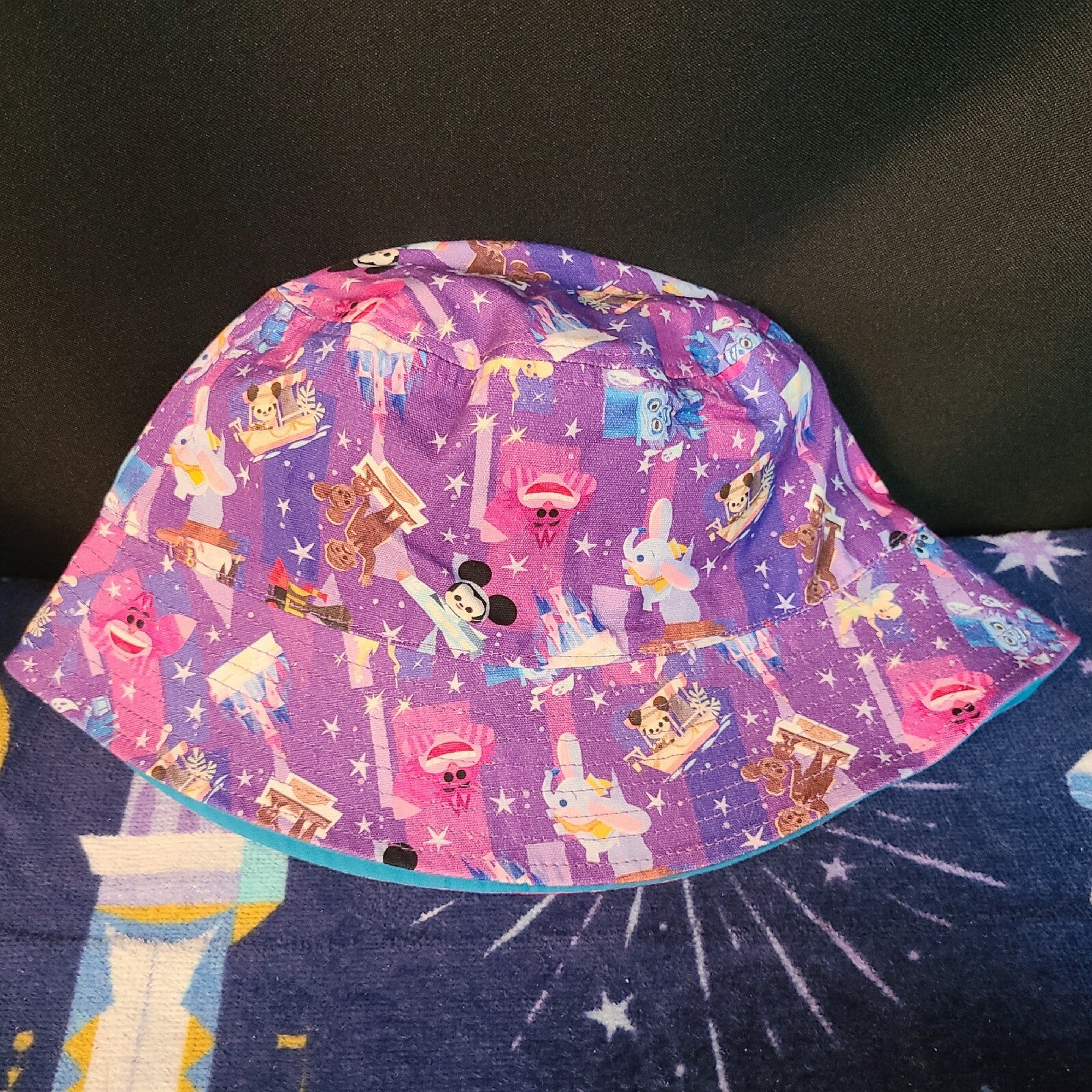 2023 Walt Disney World Parks Joey Chou Mickey Castle Reversable Bucket Hat New