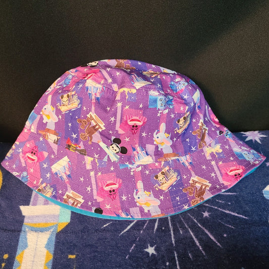 2023 Walt Disney World Parks Joey Chou Mickey Castle Reversable Bucket Hat New
