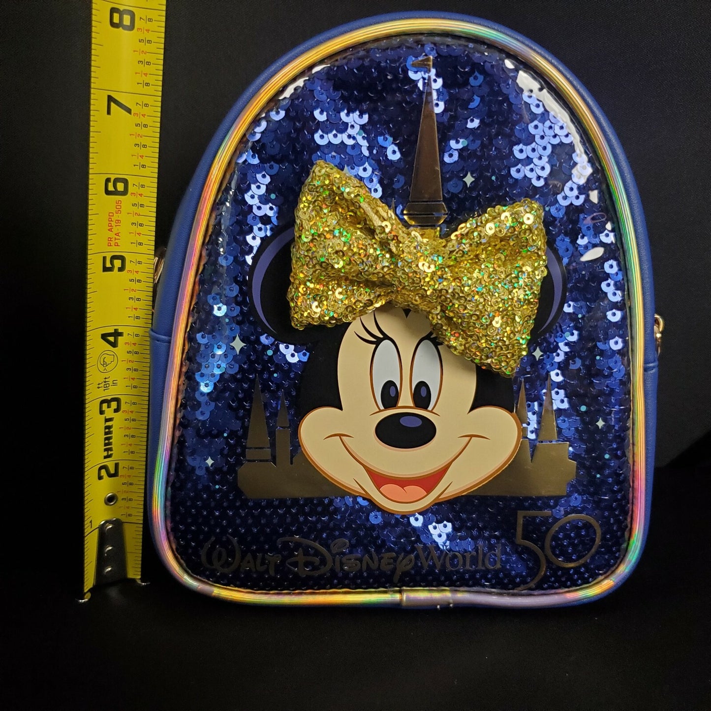2021 Walt Disney World WDW 50th Anniversary Minnie Mouse Mini Backpack Purse Bag