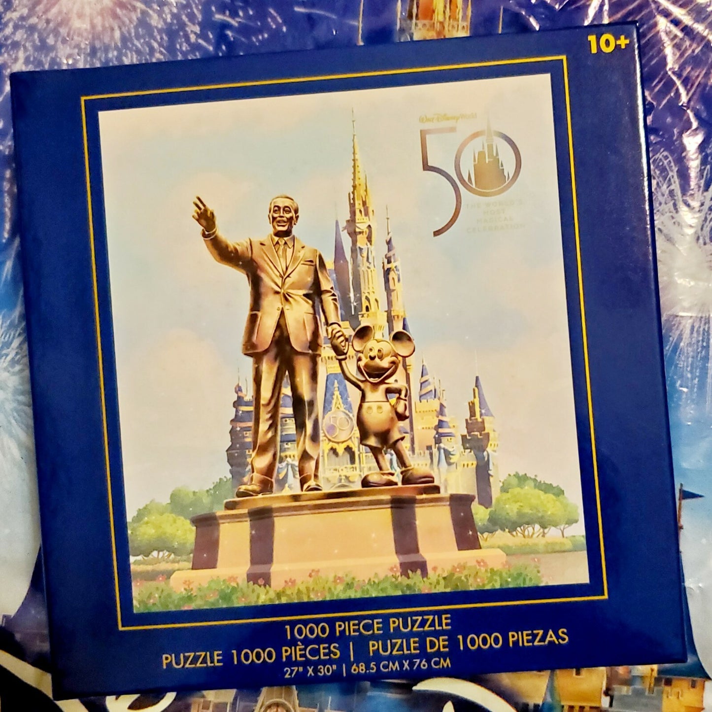 Walt Disney World 50th Anniversary Castle Partners Mickey Mouse Walt Puzzle WDW