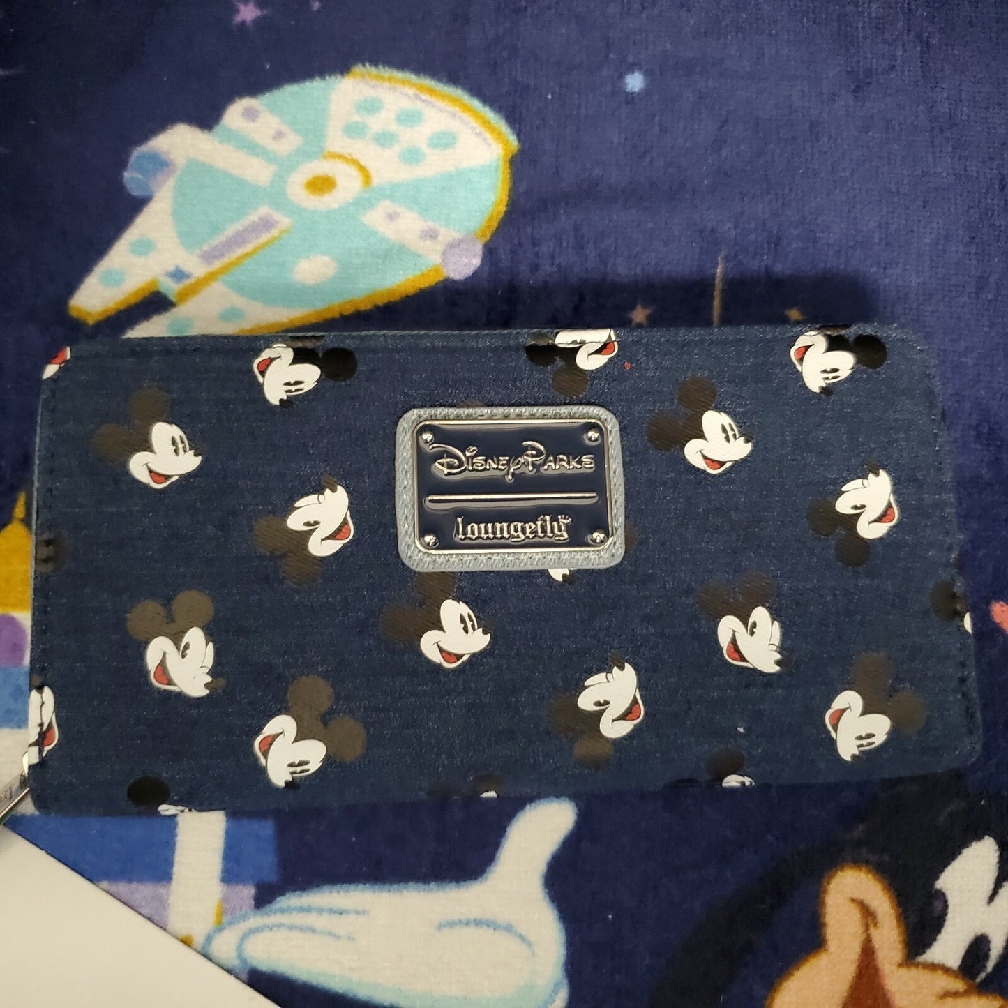 *Loungefly Mini Backpack & Wallet Set* Disney Park Mickey Mouse Blue Denim NEW