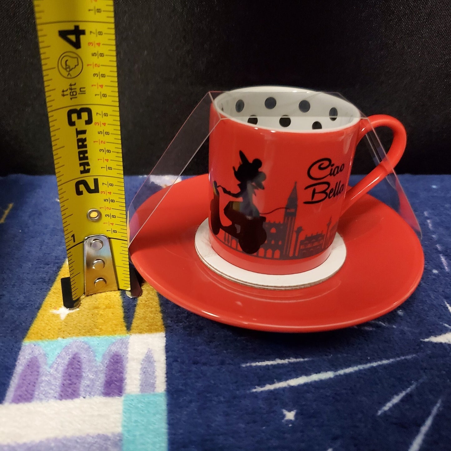 Disney Park EPCOT Italy World Showcase Minnie Ciao Bella Espresso Cup Saucer Set