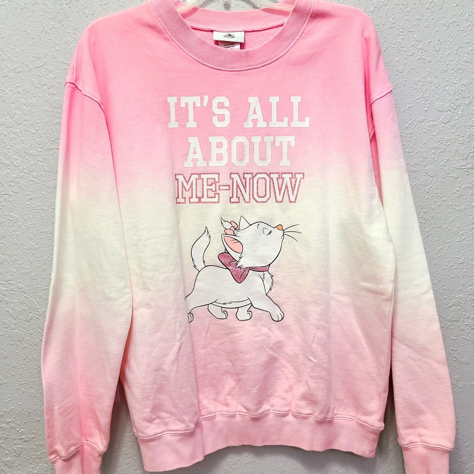 MEDIUM Disney Parks The Aristocats Marie Pink Sweatshirt ITS ALL ABOUT ME-NOW