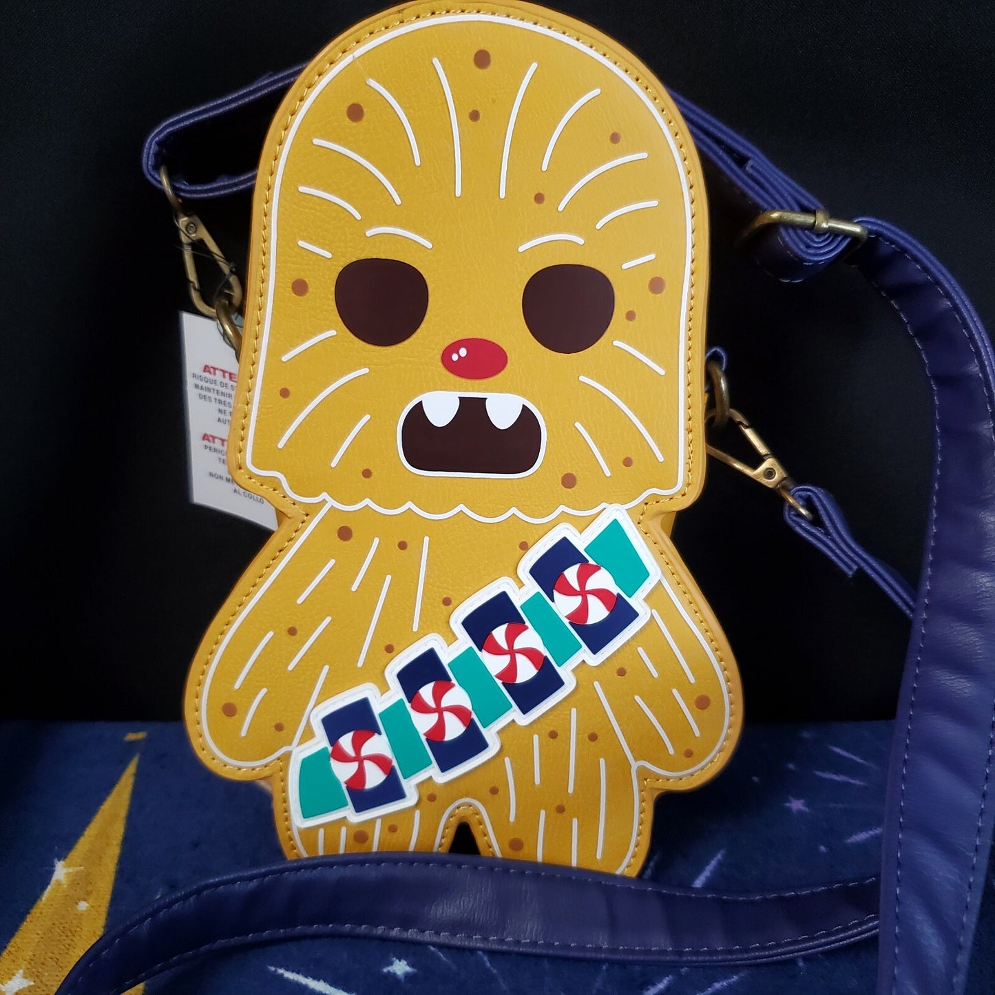 Disney Parks Star Wars Gingerbread Christmas Loungefly Chewbacca Shoulder Bag