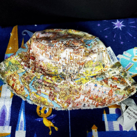 NEW Disney Parks 50th Anniv Vault Magic Kingdom Map Castle Reversible Bucket Hat