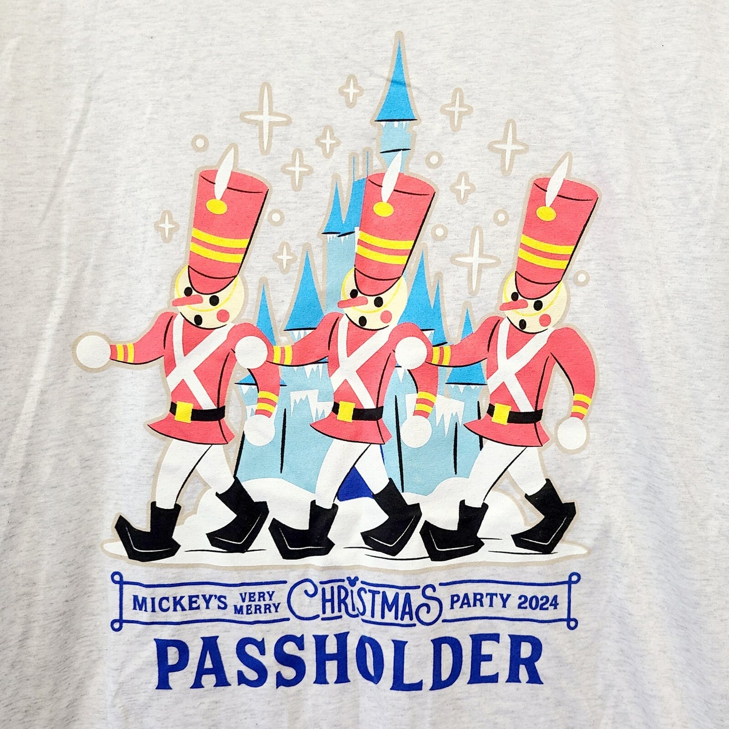 LARGE Disney Park 2024 Very Merry Christmas Party Toy Soldier Passholder T-shirt