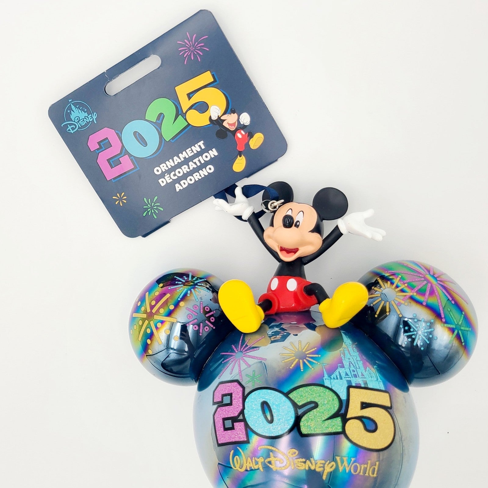 NEW 2025 Walt Disney World Parks Mickey Mouse Christmas Ornament Glass Fireworks