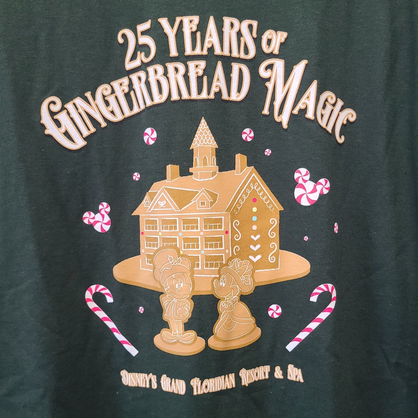 LARGE 2024 Walt Disney World Grand Floridian 25 Years Gingerbread Magic T-Shirt