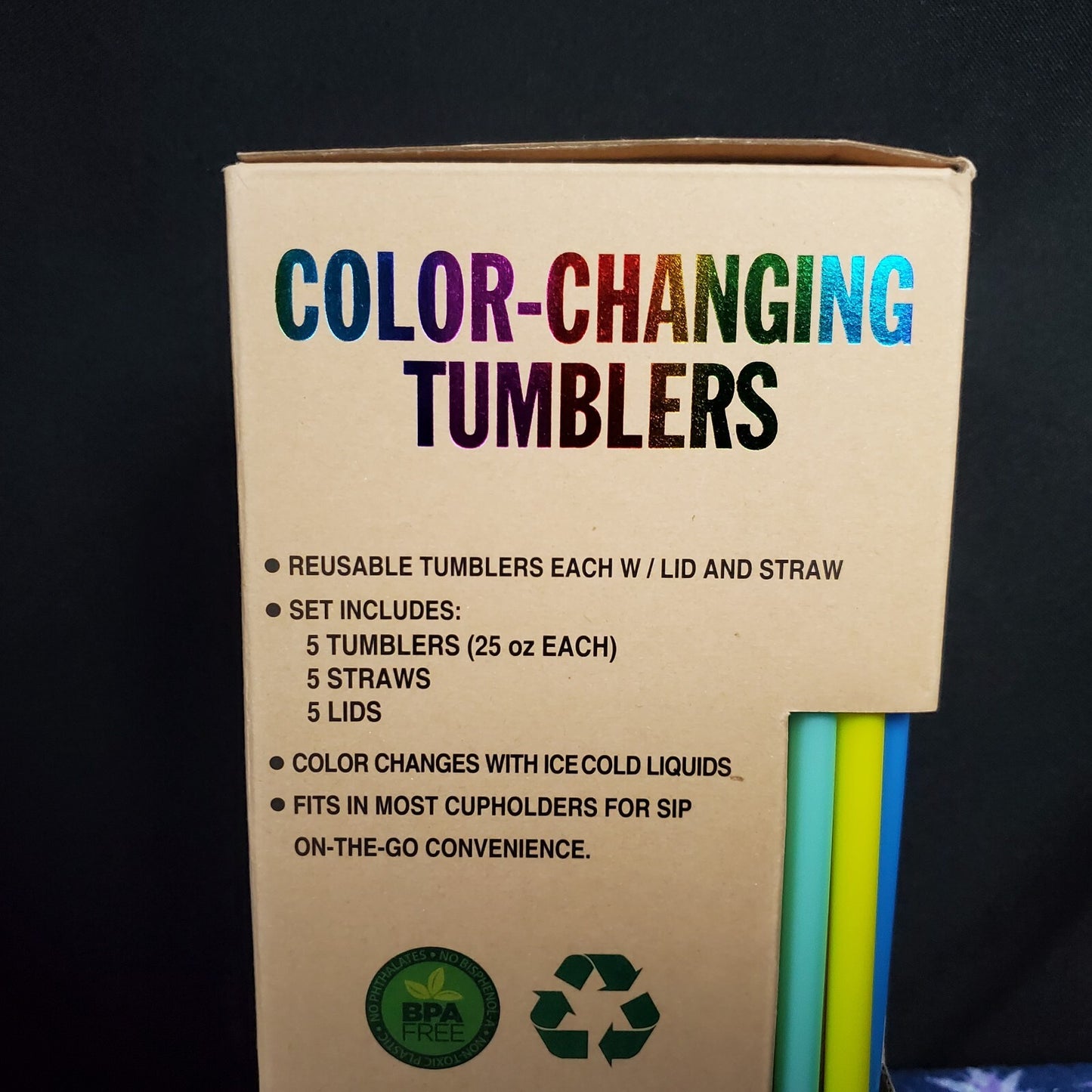 Buc-ee’s 5 Cups Color Changing Tumbler Cups W/ Lids & Straw New Bucees Buccees