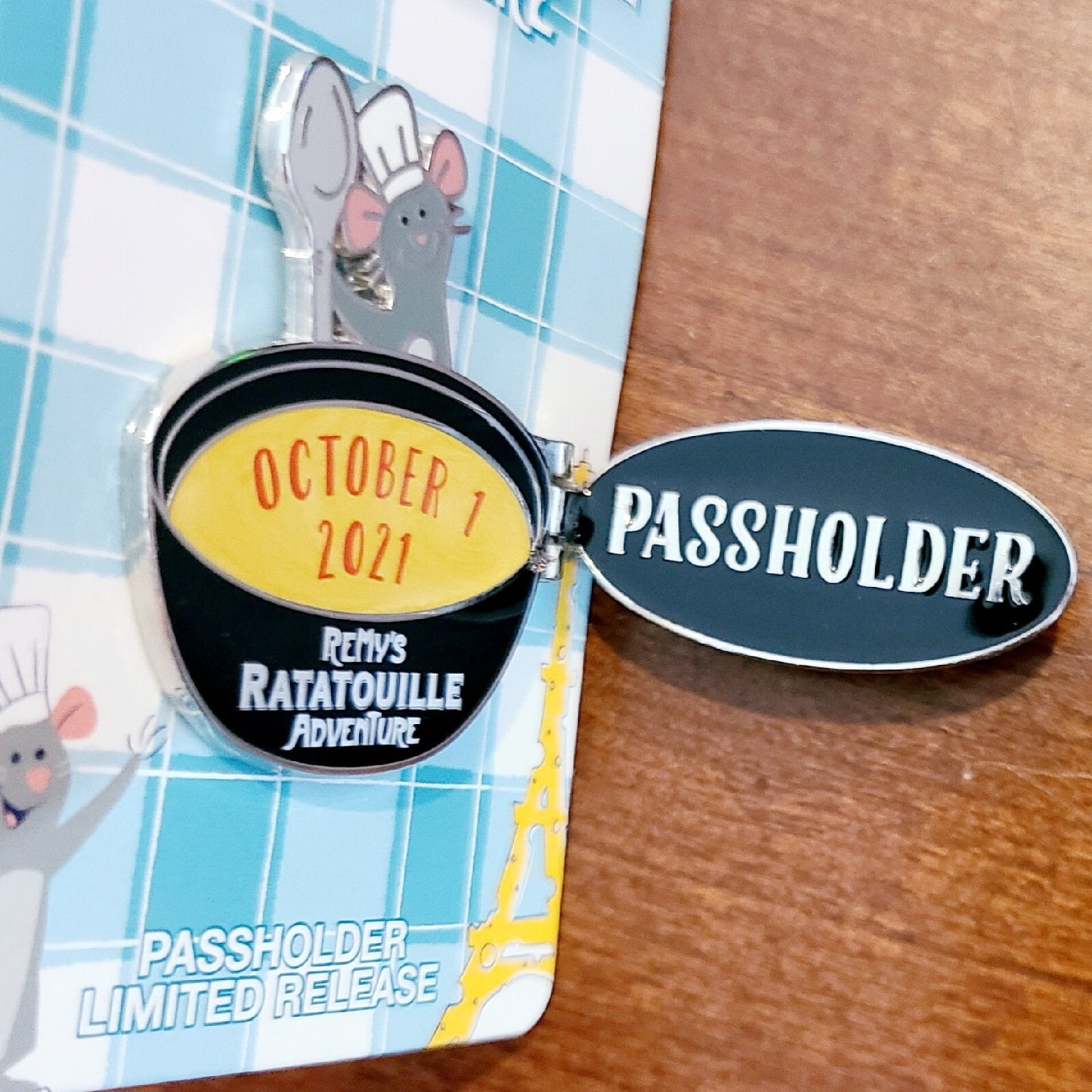 Disney Remy's Ratatouille Adventure Pin Opening Day October 1 2021 & Passholder