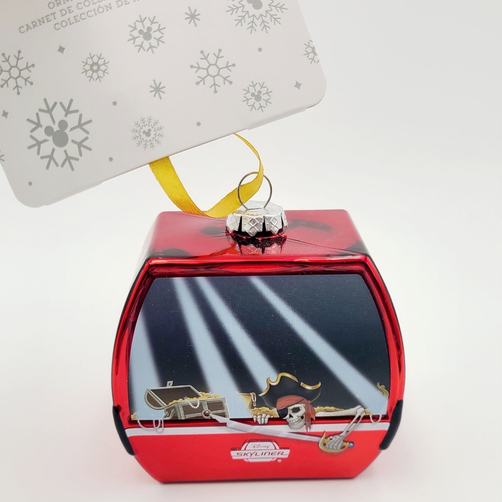 NEW Disney Parks Skyliner Pirates of the Caribbean Glass Red Christmas Ornament