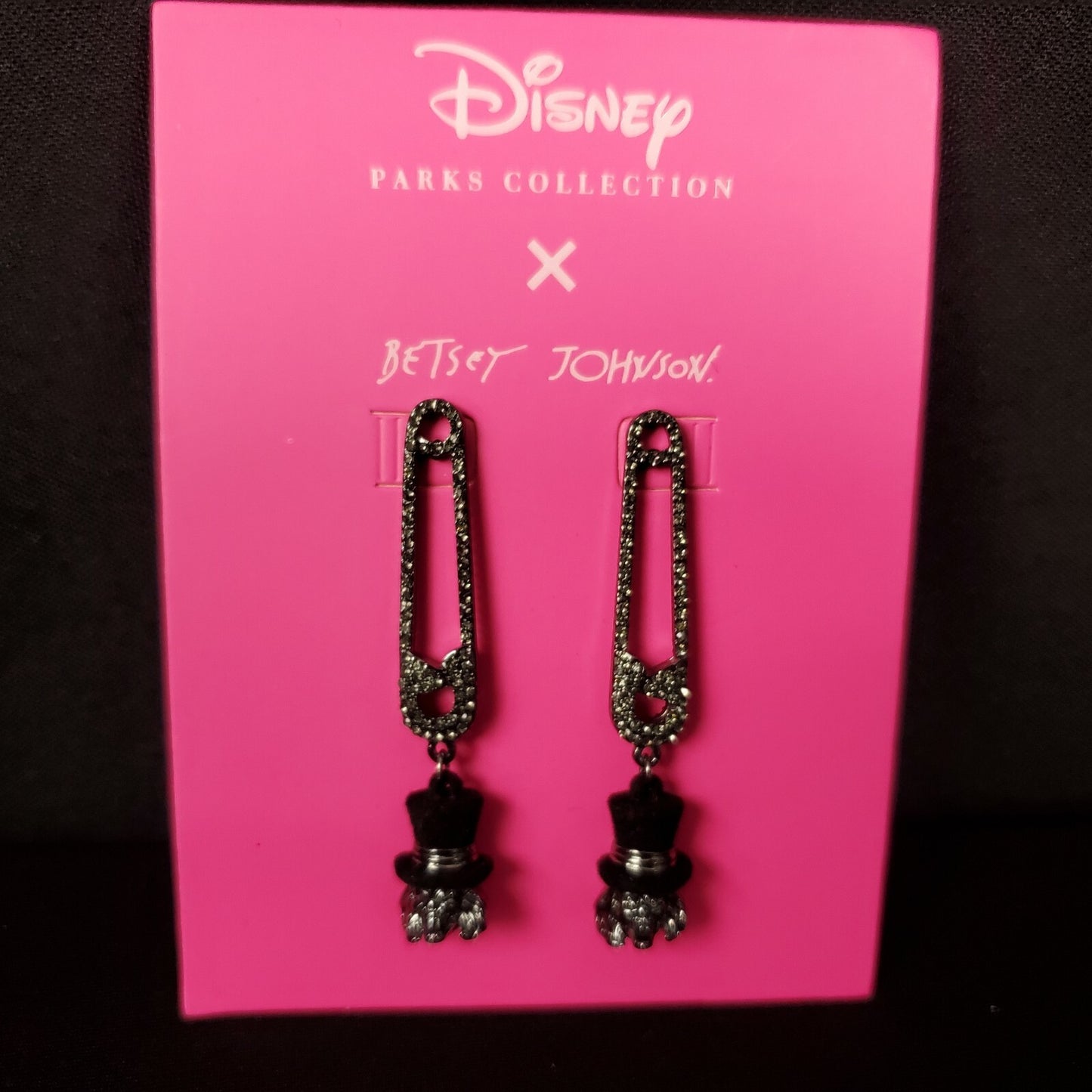 Disney Parks Haunted Mansion Hatbox Ghost Safety Pins Earrings By Betsey Johnson