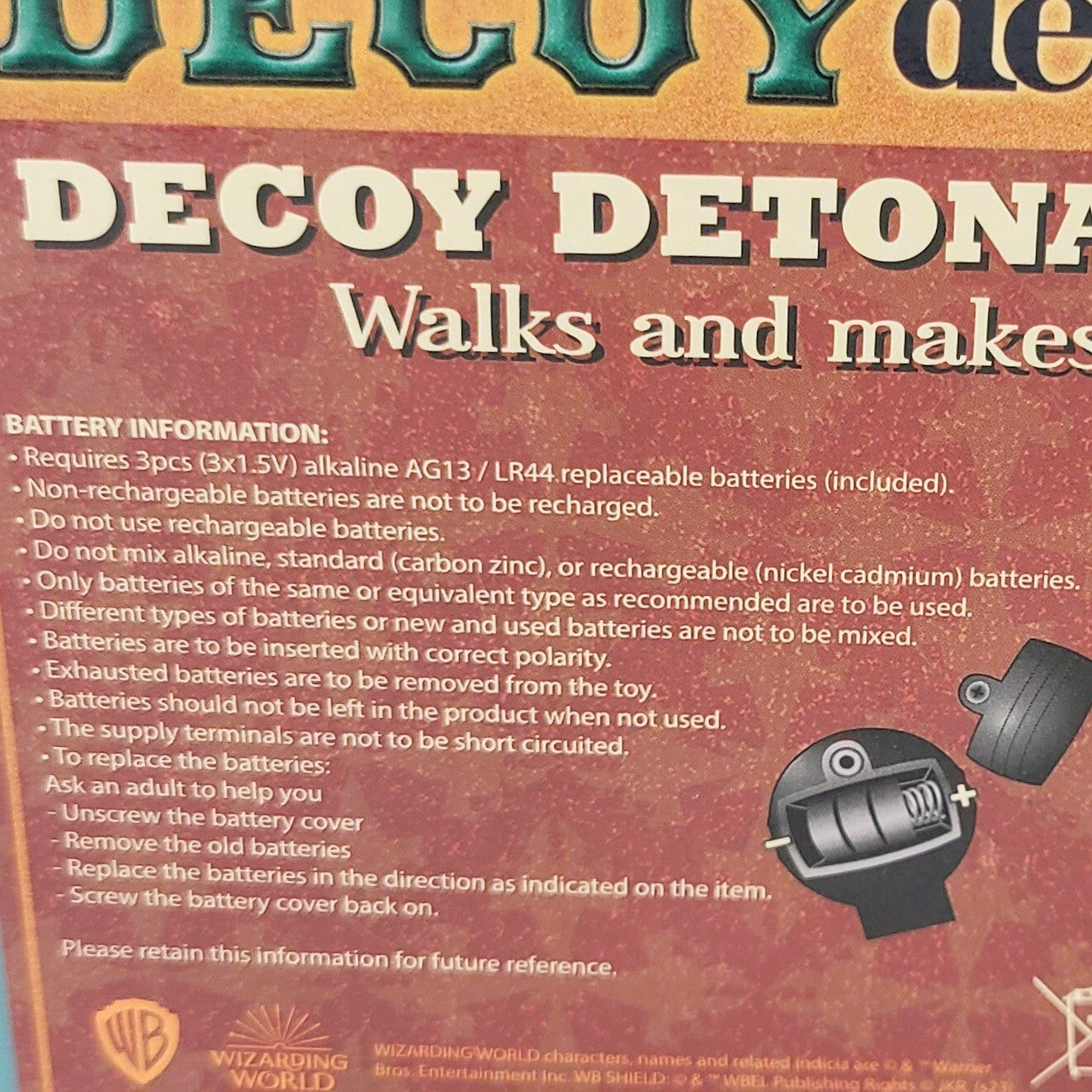 Universal Studios Wizarding World Harry Potter Weasley's Toy Set Decoy Detonator