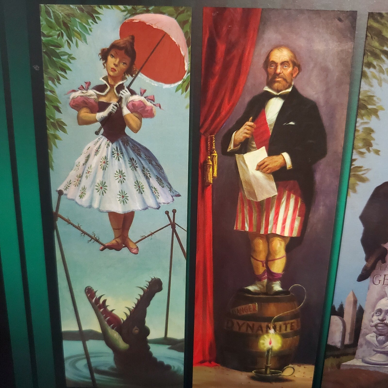 Disney World Parks The Haunted Mansion 4 Puzzle Set Stretching Room Portraits