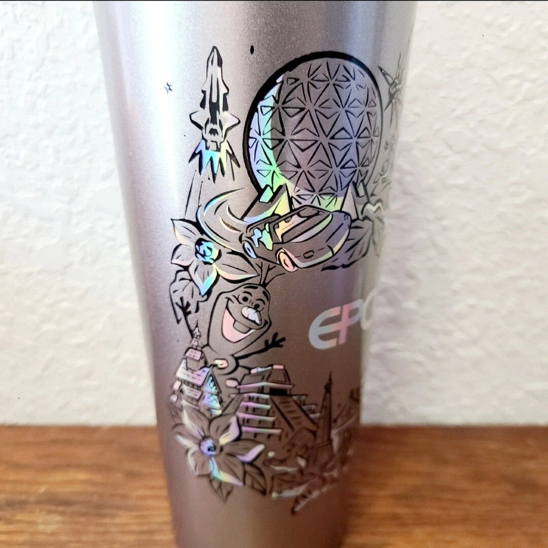 Walt Disney World 4 Park Starbucks Tumbler Magic Kingdom EPCOT Hollywood Animal