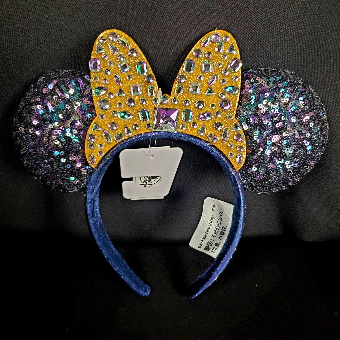 2021 Walt Disney World Parks 50th Anniversary blue Sequin Minnie Mouse Ears NEW