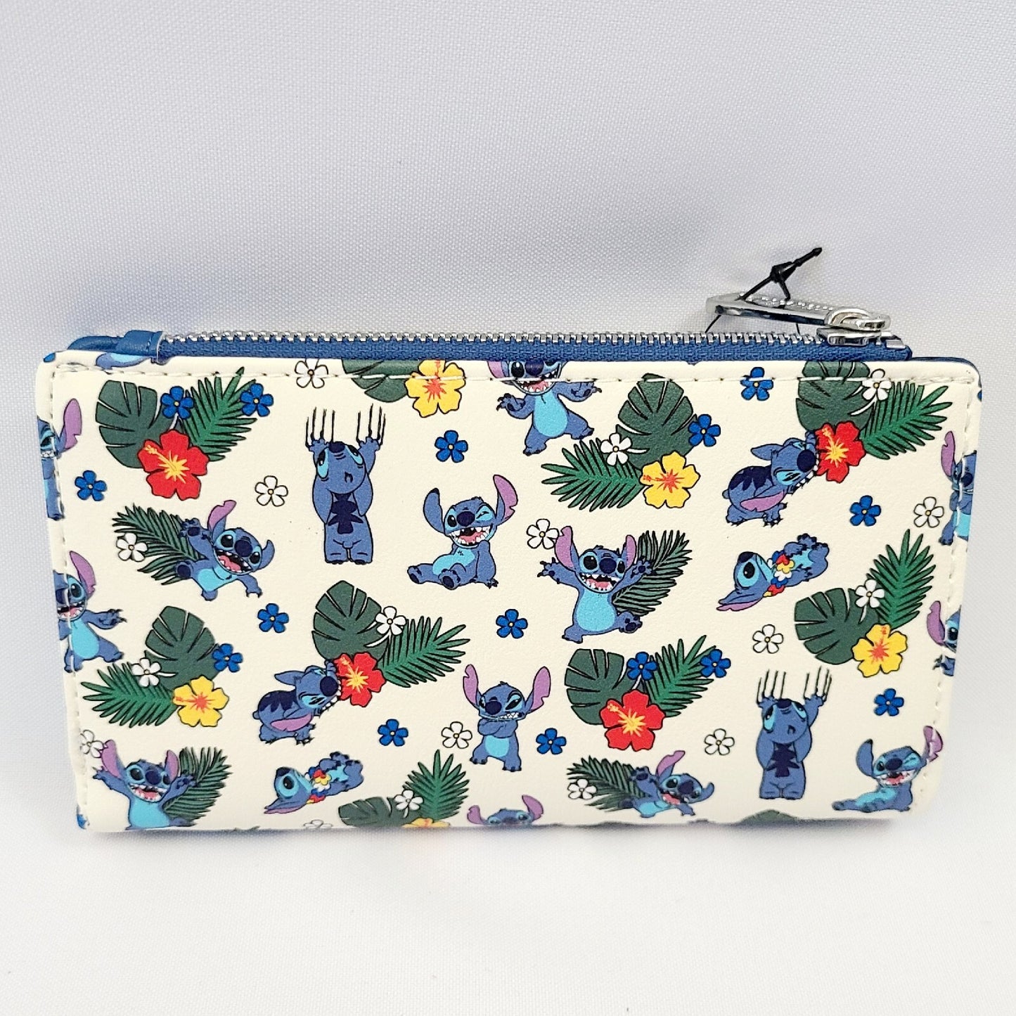 NEW Disney Parks Loungefly STITCH Summer Tropical Floral AOP Pattern Wallet WDW
