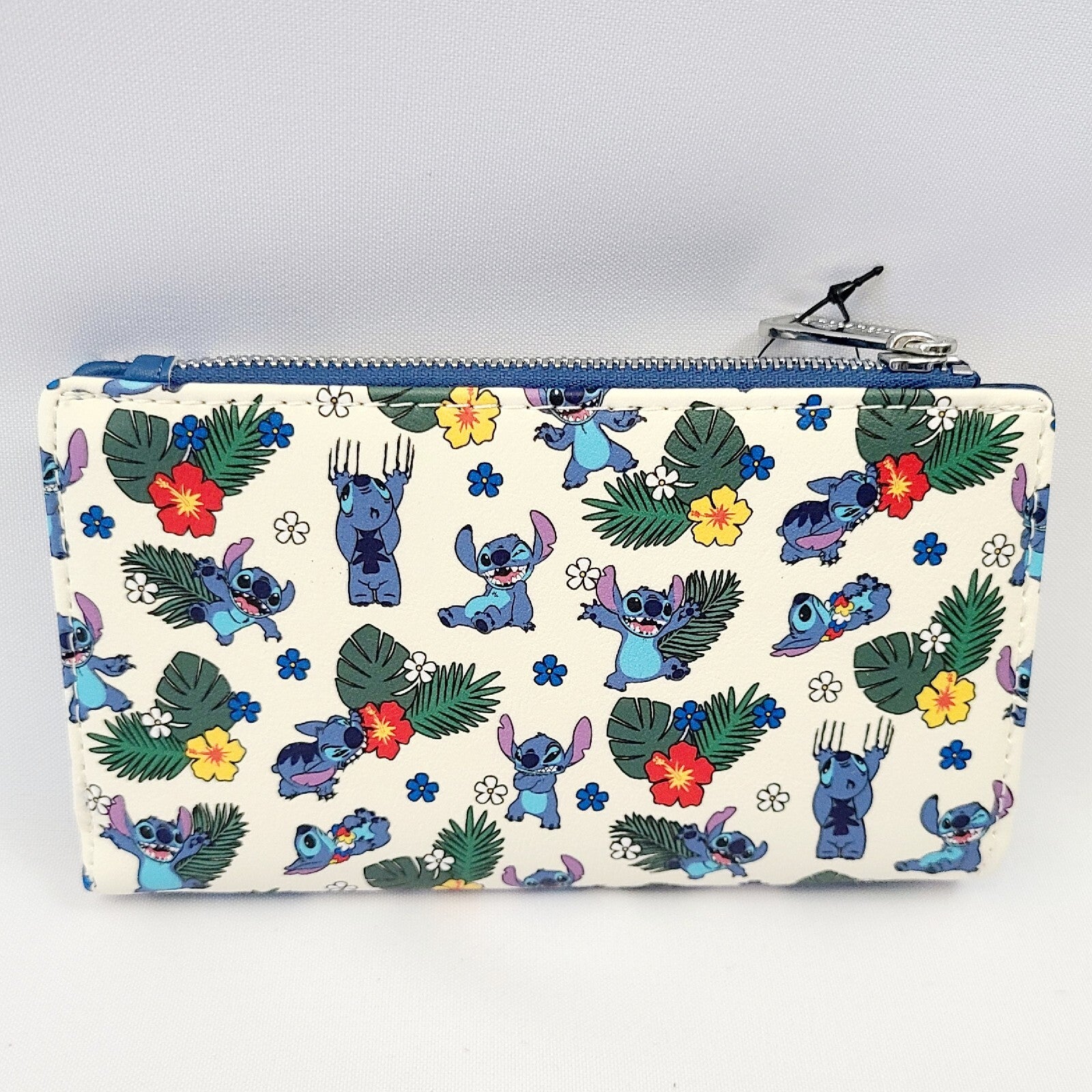NEW Disney Parks Loungefly STITCH Summer Tropical Floral AOP Pattern Wallet WDW