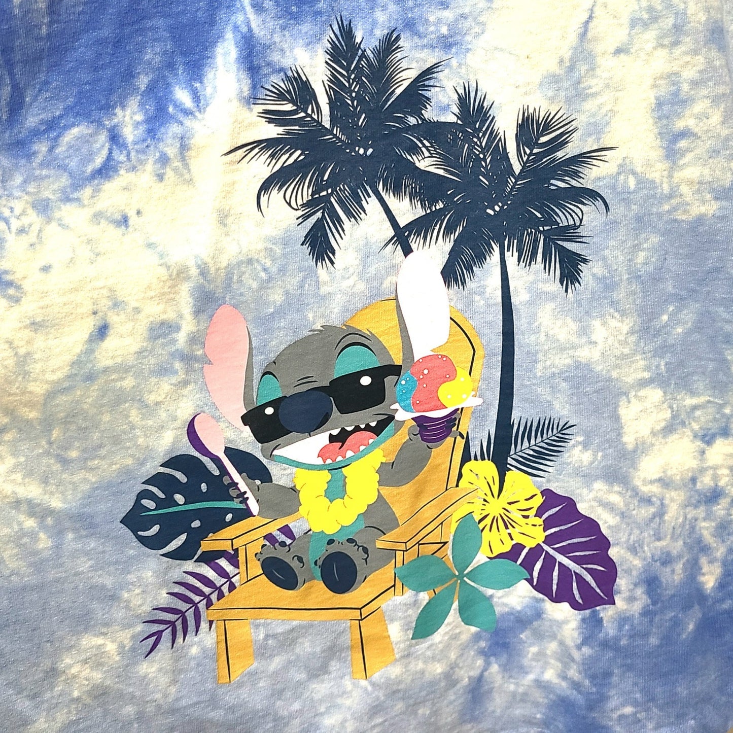 LARGE Spirit Jersey Walt Disney World Parks WDW Stitch Hawaiian Vacation Adult