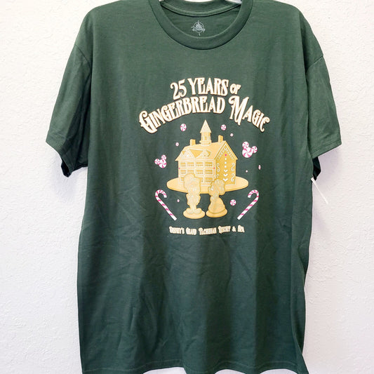 LARGE 2024 Walt Disney World Grand Floridian 25 Years Gingerbread Magic T-Shirt
