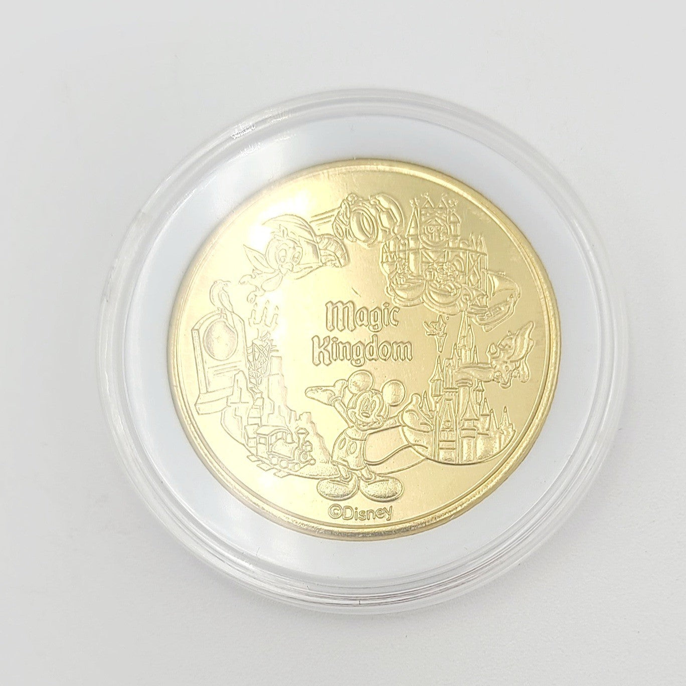 Haunted Mansion Hitchhiking Ghost Coin Disney Parks Golden Color Metal Medallion
