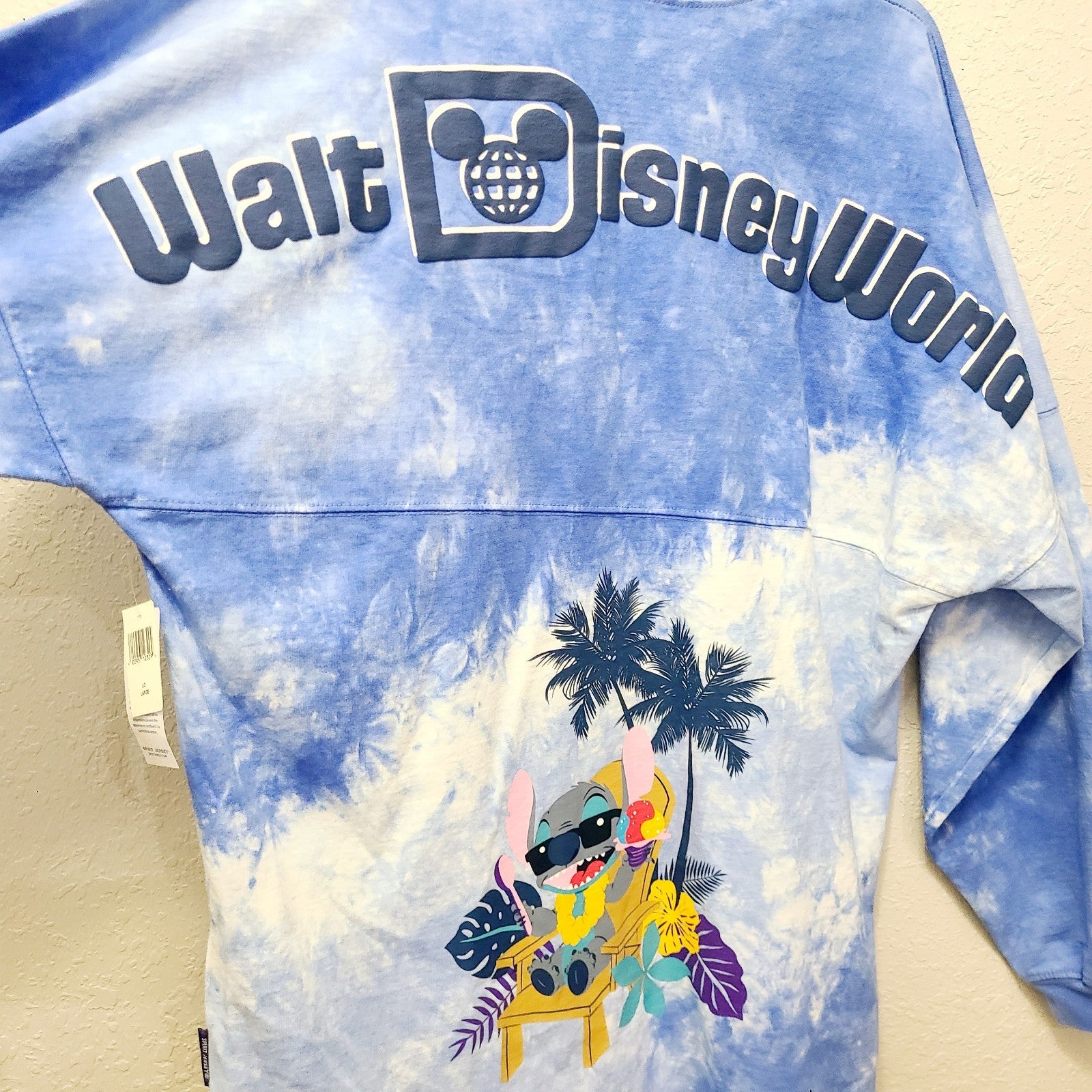 LARGE Spirit Jersey Walt Disney World Parks WDW Stitch Hawaiian Vacation Adult