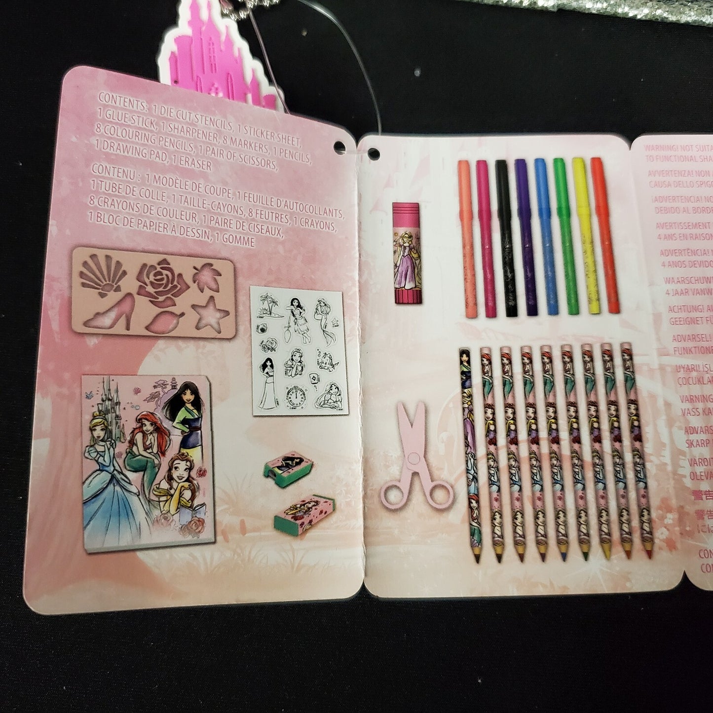 *Backpack & Stationery Set* Disney Princess Belle School Zip-Up Supplies Ariel